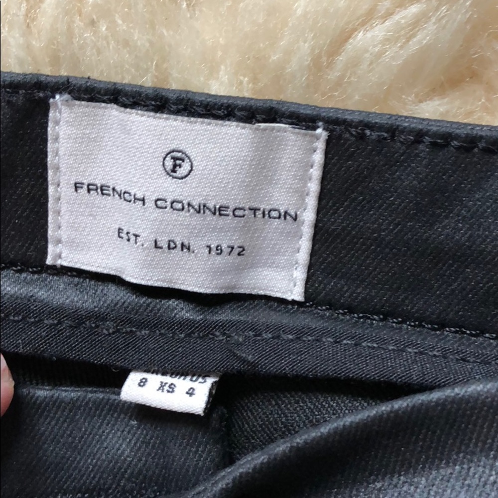 FCUK The ReboundSkinny Leather Look Moto Jeans Zip - Picture 5 of 8